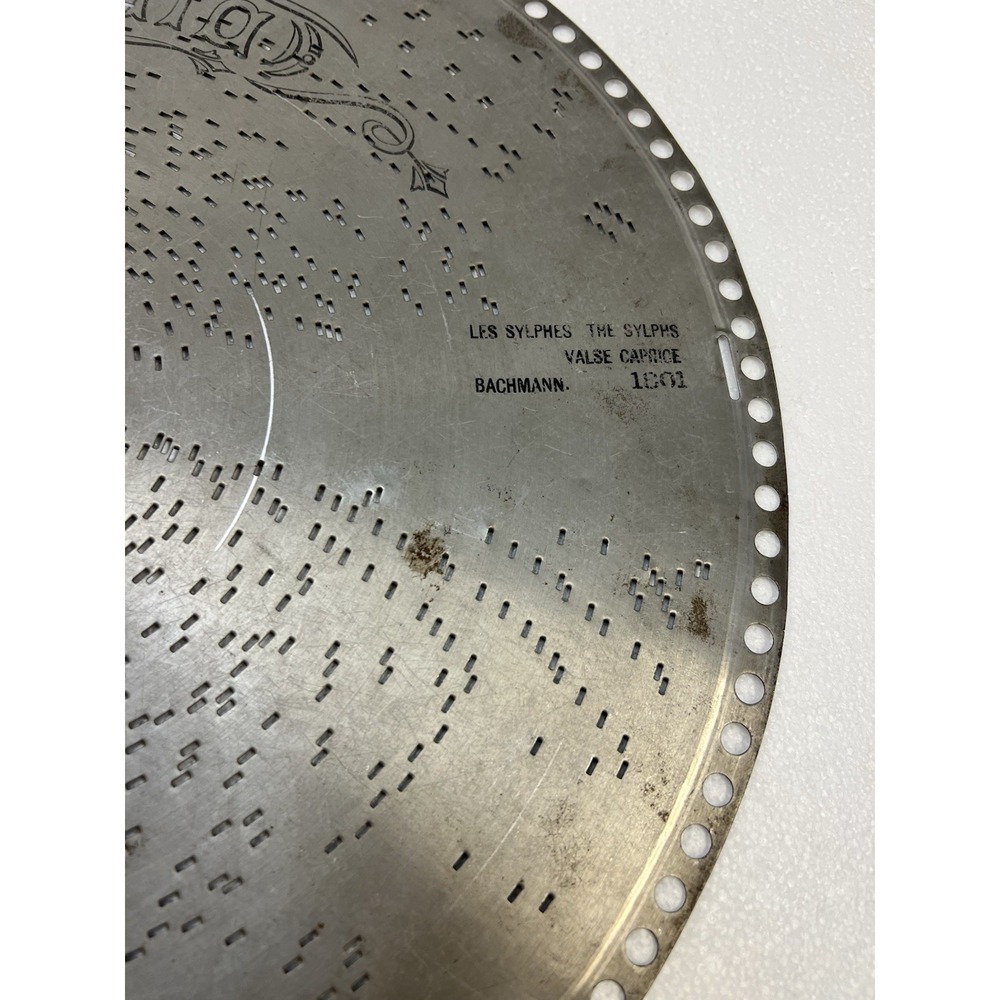 REGINA MUSIC BOX DISC 15 1/2" Les Sylphes VALSE CAPRICE metal antique vintage - Picture 4 of 8
